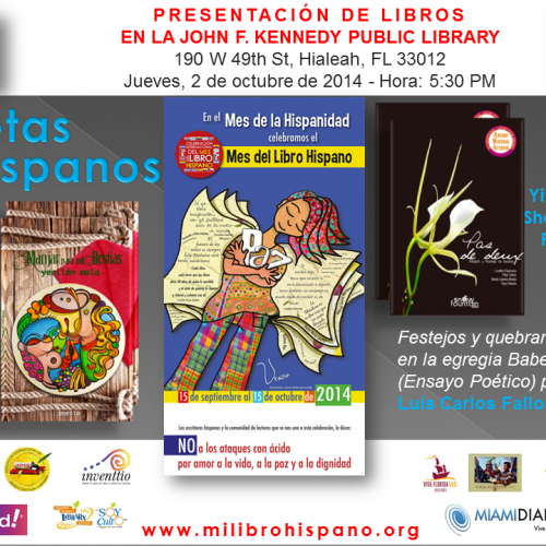 Octubre 2: No se pierdan la presentación de 2 libros de poesía «Manjar para mis bestias» y «Pas de Deux, Relatos y Poemas en escena» y un ensayo poético del escritor Luis Carlos Fallon. Octubre 2: No se pierdan la presentación de 2 libros de poesía «Manjar para mis bestias» y «Pas de Deux, Relatos y Poemas en escena» y un ensayo poético del escritor Luis Carlos Fallon.