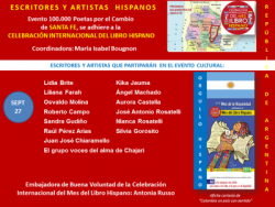 Los escritores y artistas de Santa Fe, Argentina, listos para la Celebración Internacional del Mes del Libro Hispano. Los escritores y artistas de Santa Fe, Argentina, listos para la Celebración Internacional del Mes del Libro Hispano.
