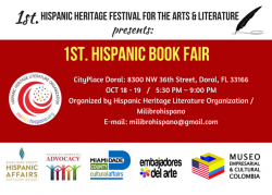 Oct 18-19: 1st. Hispanic Heritage Poetry Festival 2018 Oct 18-19: 1st. Hispanic Heritage Poetry Festival 2018